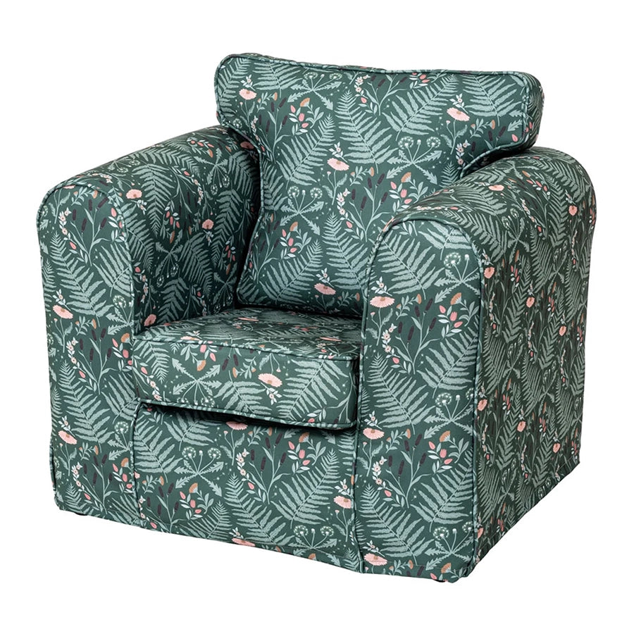 Willowbrook Farmhouse Kendal Loose Cover Chair DFEU180 Green Floral Print for Children
