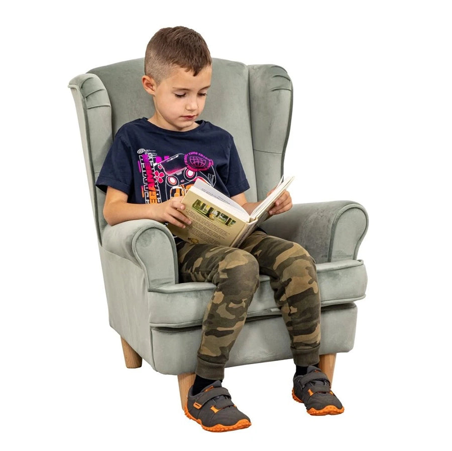 Willowbrook Keats Wingback Chair for Children Sage Green DFEU216 Sofa Seating Lifestyle Image