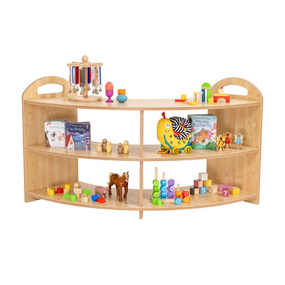 Willowbrook Pioneer Curved Storage Unit Tier 2 Front View with Props DFEC022 Childrens Furniture