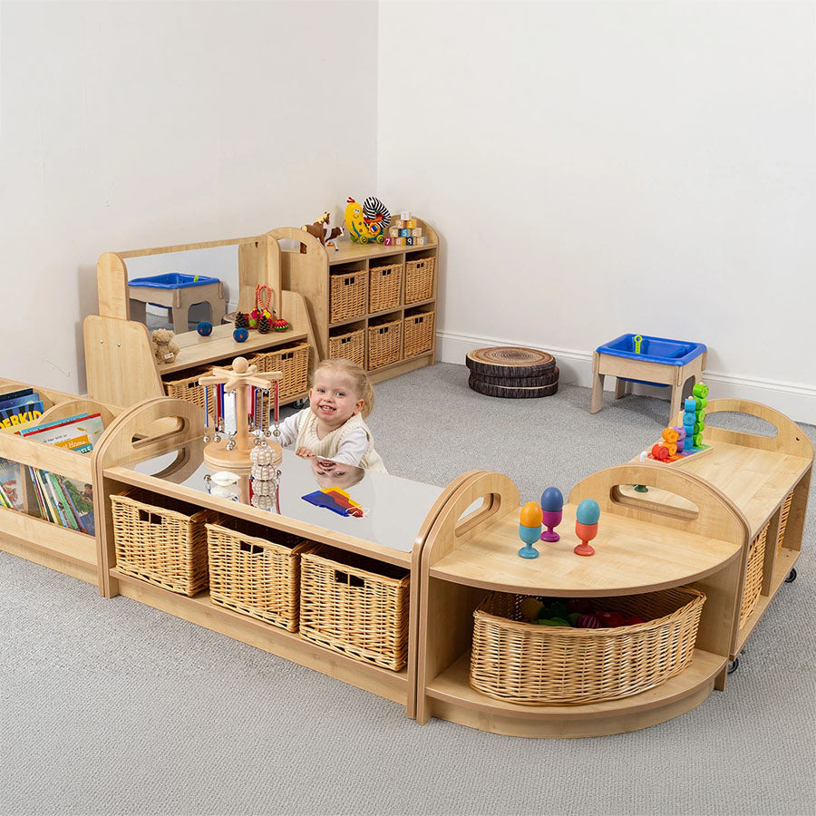 Willowbrook Pioneer Low Storage with Mirror Surface with Baskets DFEC112B Childrens Furniture Lifestyle Image
