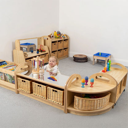 Willowbrook Pioneer Low Storage with Mirror Surface with Baskets DFEC112B Childrens Furniture Lifestyle Image