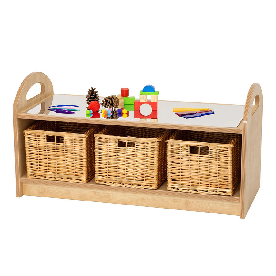 Willowbrook Pioneer Low Storage with Mirror Surface with Baskets and Props DFEC112B Childrens Furniture