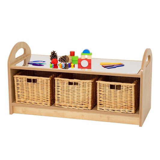 Willowbrook Pioneer Low Storage with Mirror Surface with Baskets and Props DFEC112B Childrens Furniture