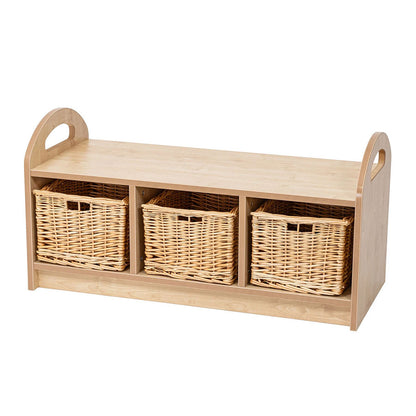 Willowbrook Pioneer One Tier Storage Unit with Back and Dividers with Baskets DFEC004B Childrens Furniture