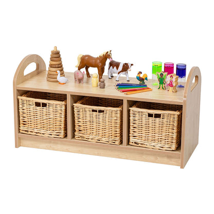 Willowbrook Pioneer One Tier Storage Unit with Back and Dividers with Baskets and Props DFEC004B Childrens Furniture