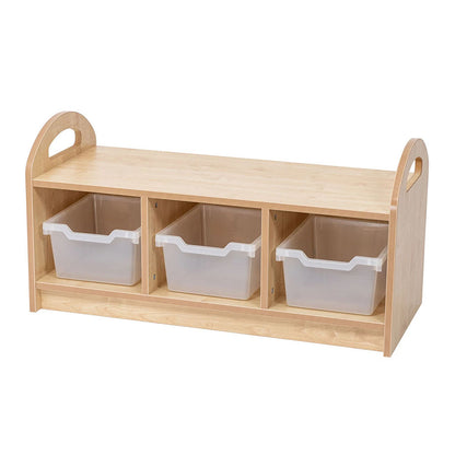 Willowbrook Pioneer One Tier Storage Unit with Back and Dividers with Tubs DFEC004T Childrens Furniture