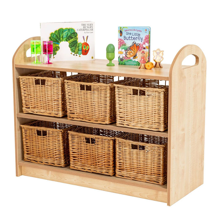 Willowbrook Pioneer Two Tier Open Shelving with Baskets with Props DFEC005B Childrens Furniture
