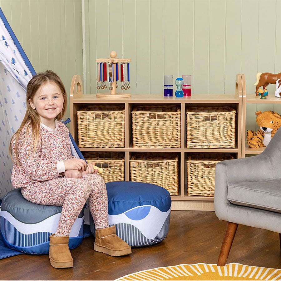 Willowbrook Pioneer Two Tier Storage – With Back and Dividers and Baskets DFEC008B Childrens Furniture Lifestyle Image