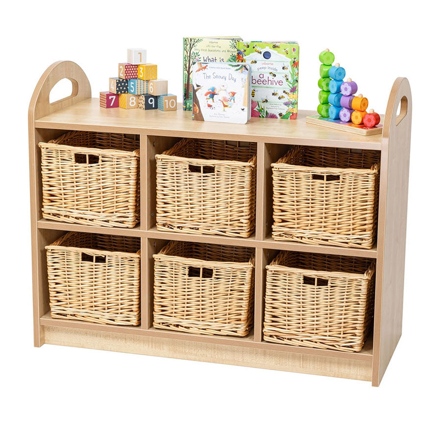 Willowbrook Pioneer Two Tier Storage – With Back and Dividers and Baskets with Props DFEC008B Childrens Furniture