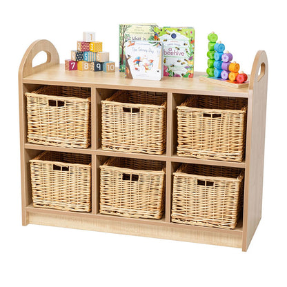 Willowbrook Pioneer Two Tier Storage – With Back and Dividers and Baskets with Props DFEC008B Childrens Furniture