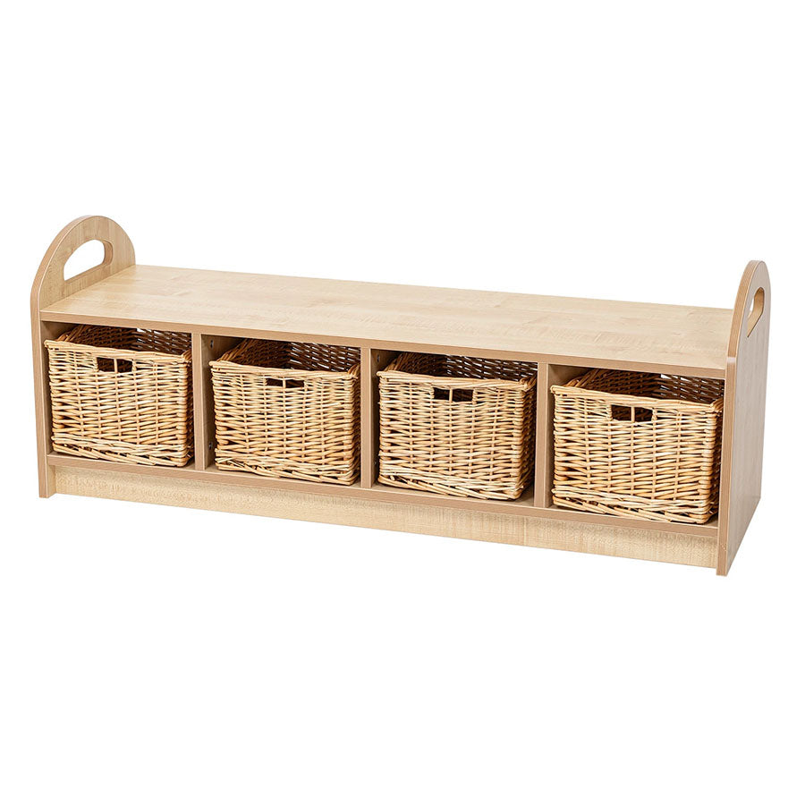 Willowbrook Pioneer Wide One Tier Open Shelving with Baskets DFEC028B Childrens Furniture