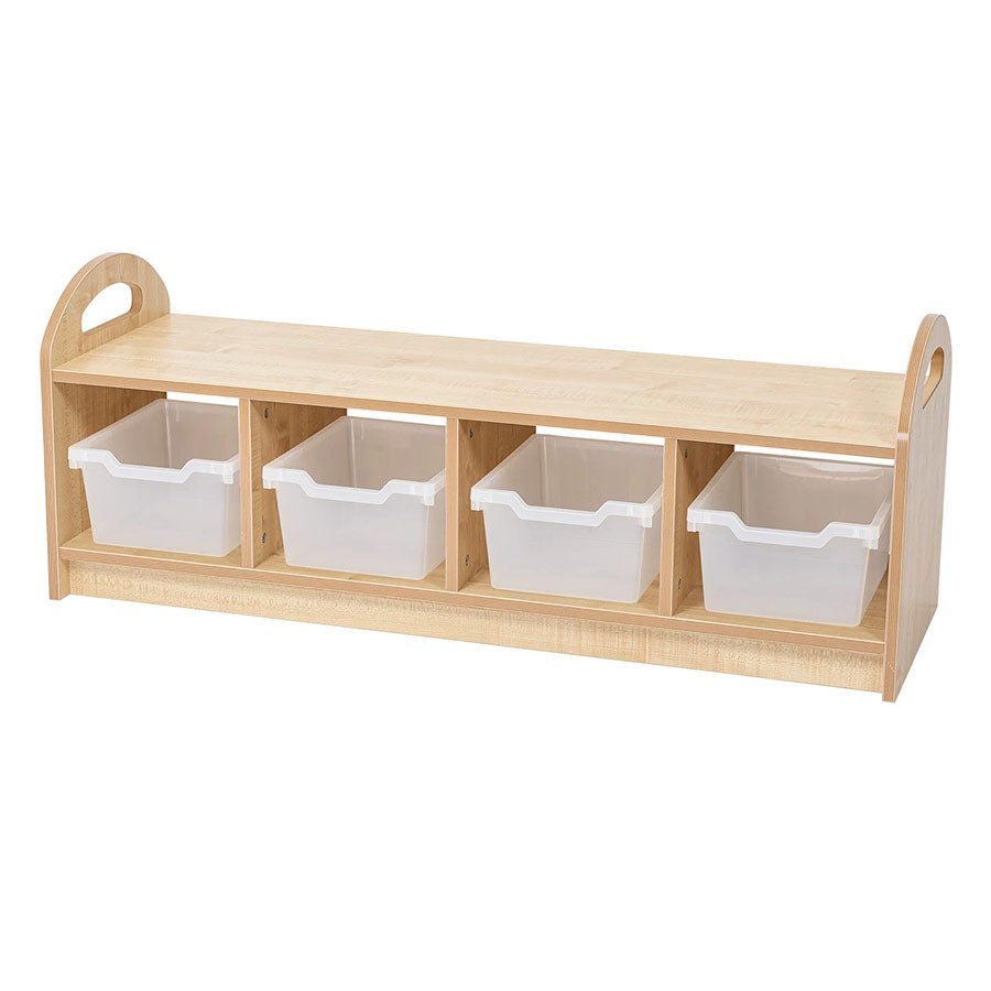 Willowbrook Pioneer Wide One Tier Open Shelving with Tubs DFEC028T Childrens Furniture