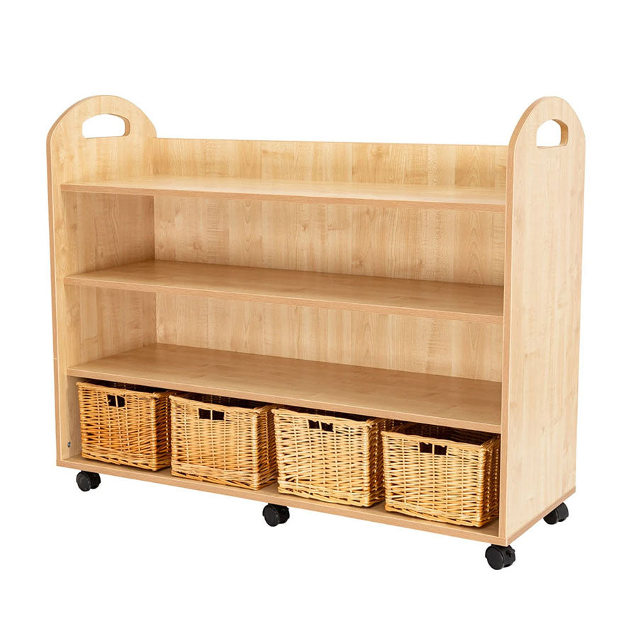 Willowbrook Stanley Wide 4 Shelf Mobile Unit with Baskets DFEC020B Childrens Furniture