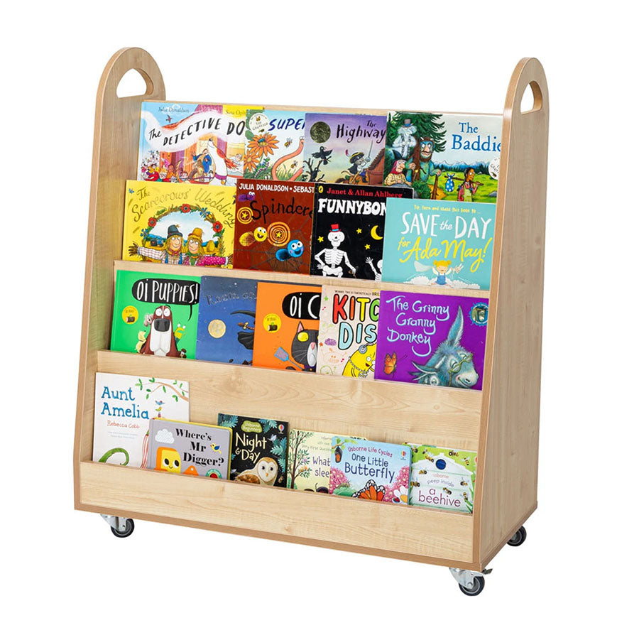 Willowbrook Wallace 4 Display Shelf Storage Front View with Props DFEC015 Childrens Furniture Book Storage