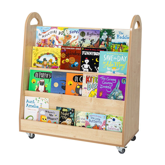 Willowbrook Wallace 4 Display Shelf Storage Front View with Props DFEC015 Childrens Furniture Book Storage