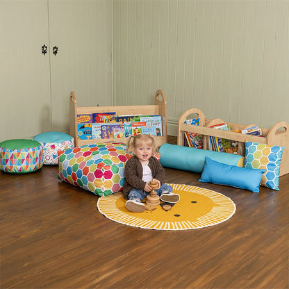 Willowbrook Wallace Low Mobile Book Storage Front View DFEC013 Childrens Furniture Lifestyle Image