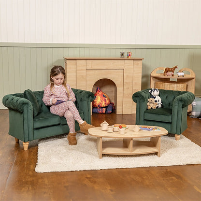Willowbrook Windsor Chesterfield Chair and Sofa for Children Emerald DFEU012 and DFEU013 Sofa Seating Lifestyle Image