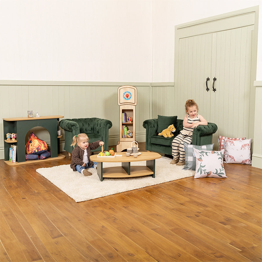 Willowbrook Windsor Chesterfield Chair and Sofa for Children Emerald DFEU012 and DFEU013 Sofa Seating Lifestyle Image 2