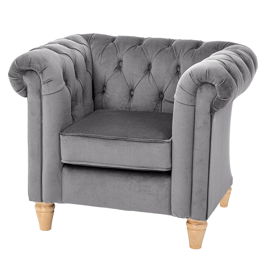 Willowbrook Windsor Chesterfield Chair for Children Grey DFEU192 Sofa Seating