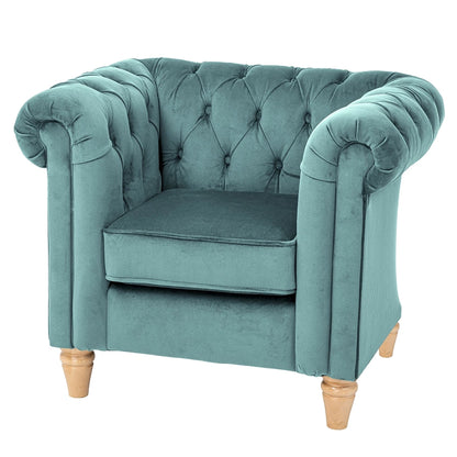 Willowbrook Windsor Chesterfield Chair for Children Teal DFEU193 Sofa Seating