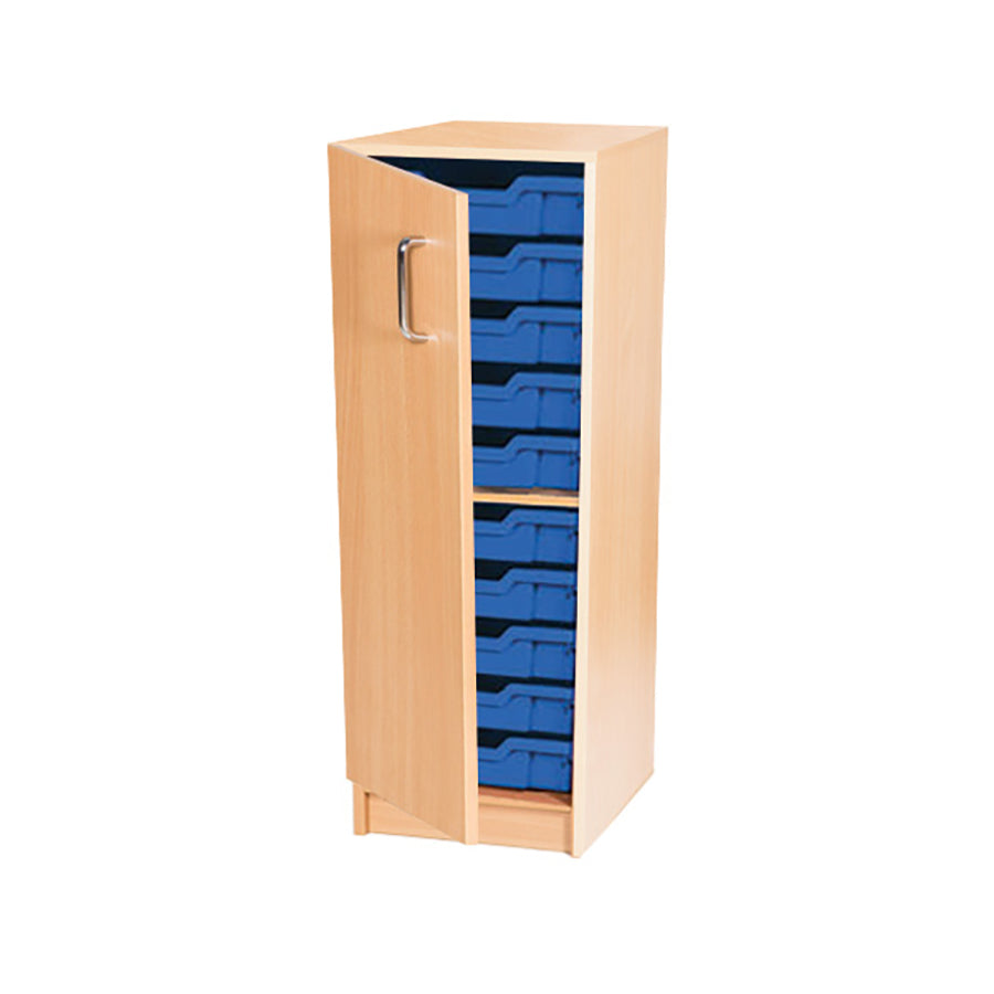 Smart Storage Coloured Edge 10 Tray Single Unit With Lockable Doors