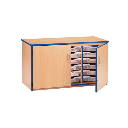 Smart Storage 18 Tray Triple Unit Mobile With Lockable Doors