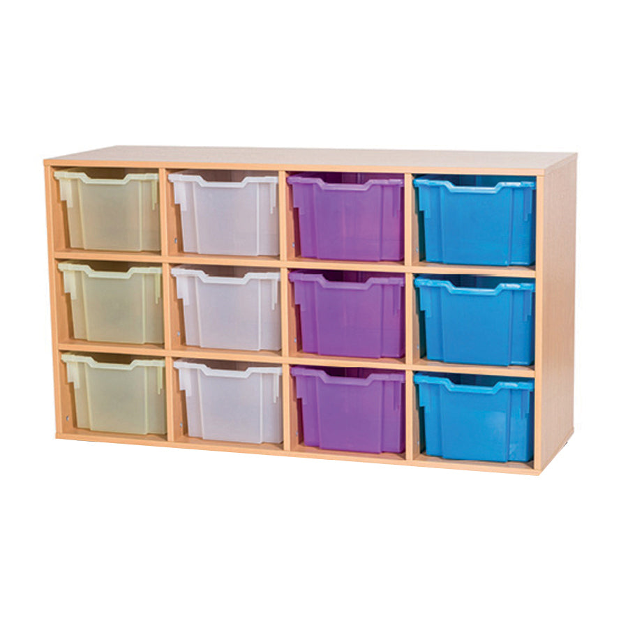 Smart Storage Coloured Edge Fixed Shelf 12 Extra Deep Tray Unit static
