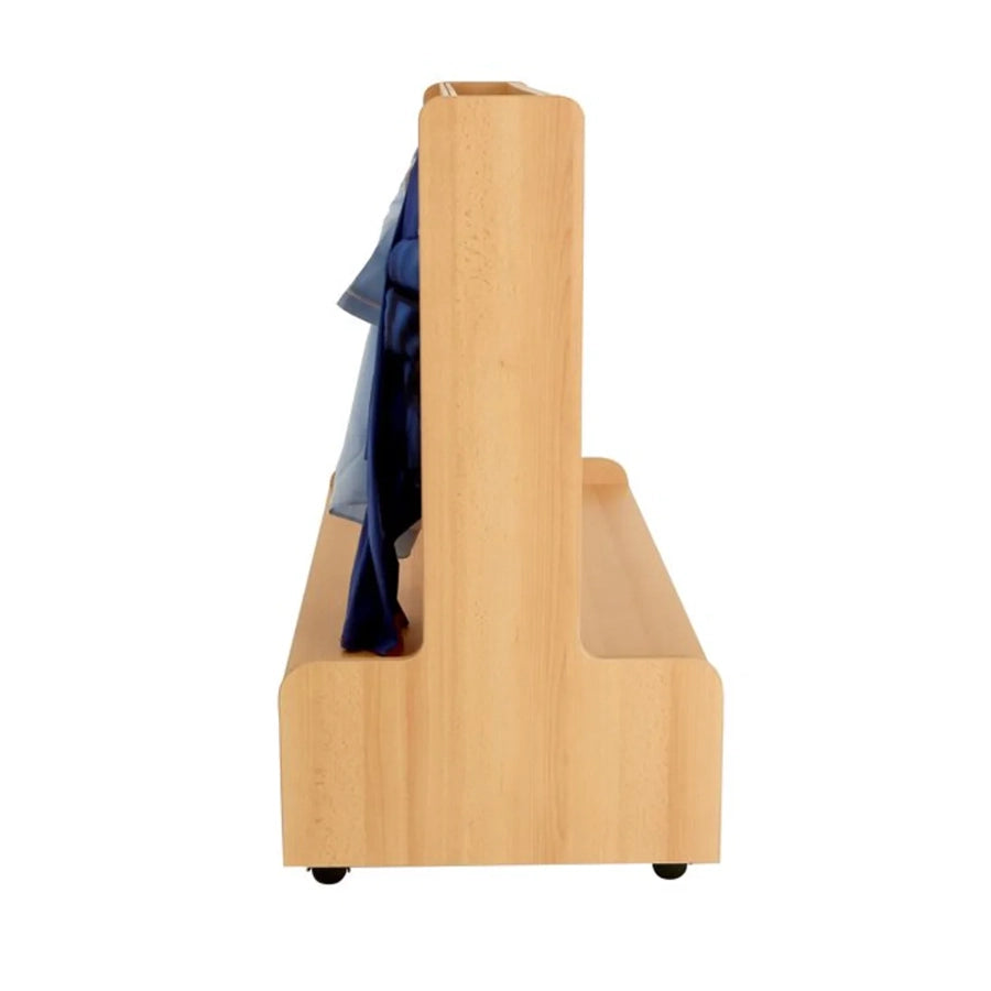 Beech Dressing Up Unit With Fixed Coat Rail