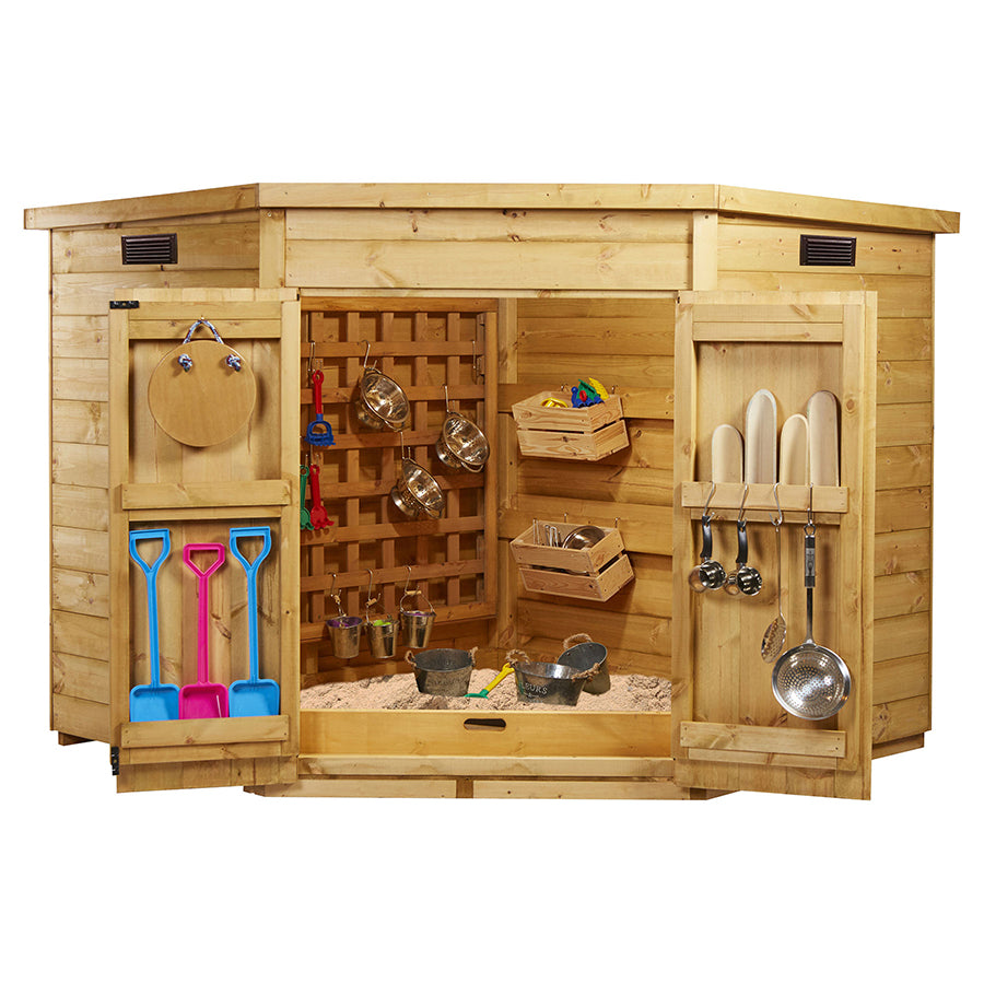 Wooden Sheltered Sandpit - (W)2.4m