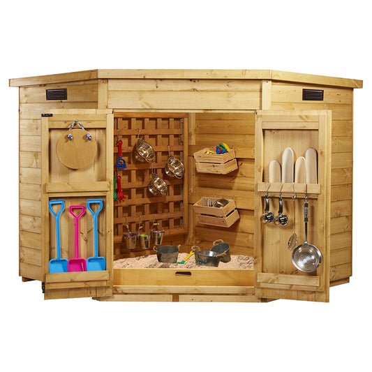 Wooden Sheltered Sandpit - (W)2.4m