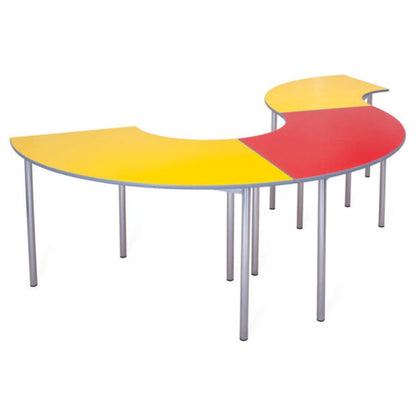 Cogent Classroom Table 1490x600 Curve Textured PU Edge