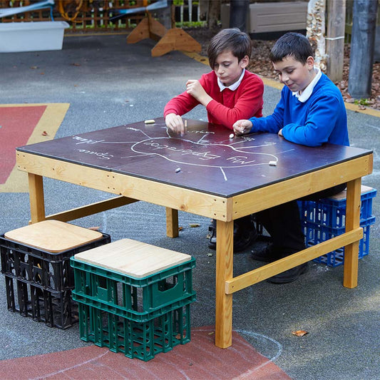 KS1 Crate Chalk Table With Crate Seats