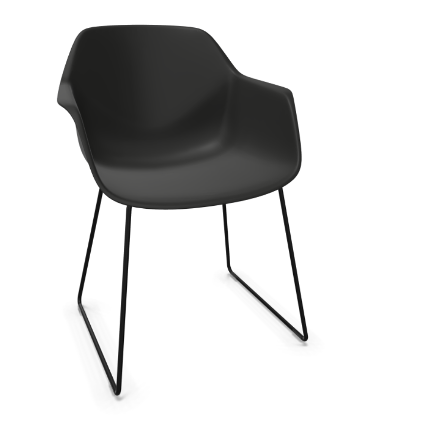 FourMe 88 bio-polypropylene skid frame chair