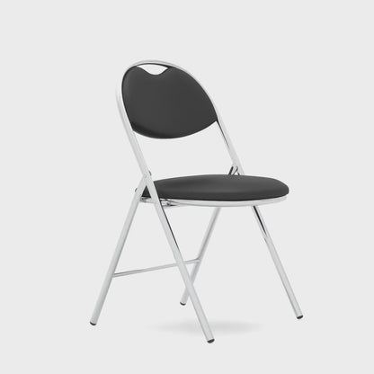 Milan High Back Black Vinyl Chrome Frame Folding Visitor Chair