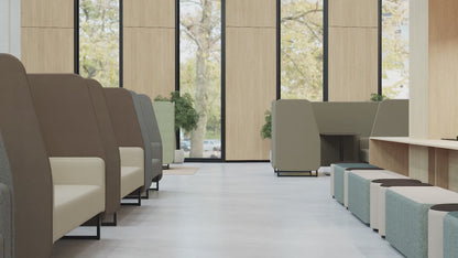 Brixworth Booth in Single Tone - 2 Seater with Grey Table