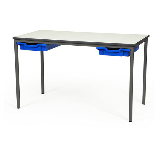Morleys Fully Welded Classroom Table 1100x550 Rectangular Spray PU Edge with Tray