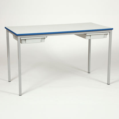 Morleys Fully Welded Classroom Table 1200x600 Rectangular Spray PU Edge with Tray