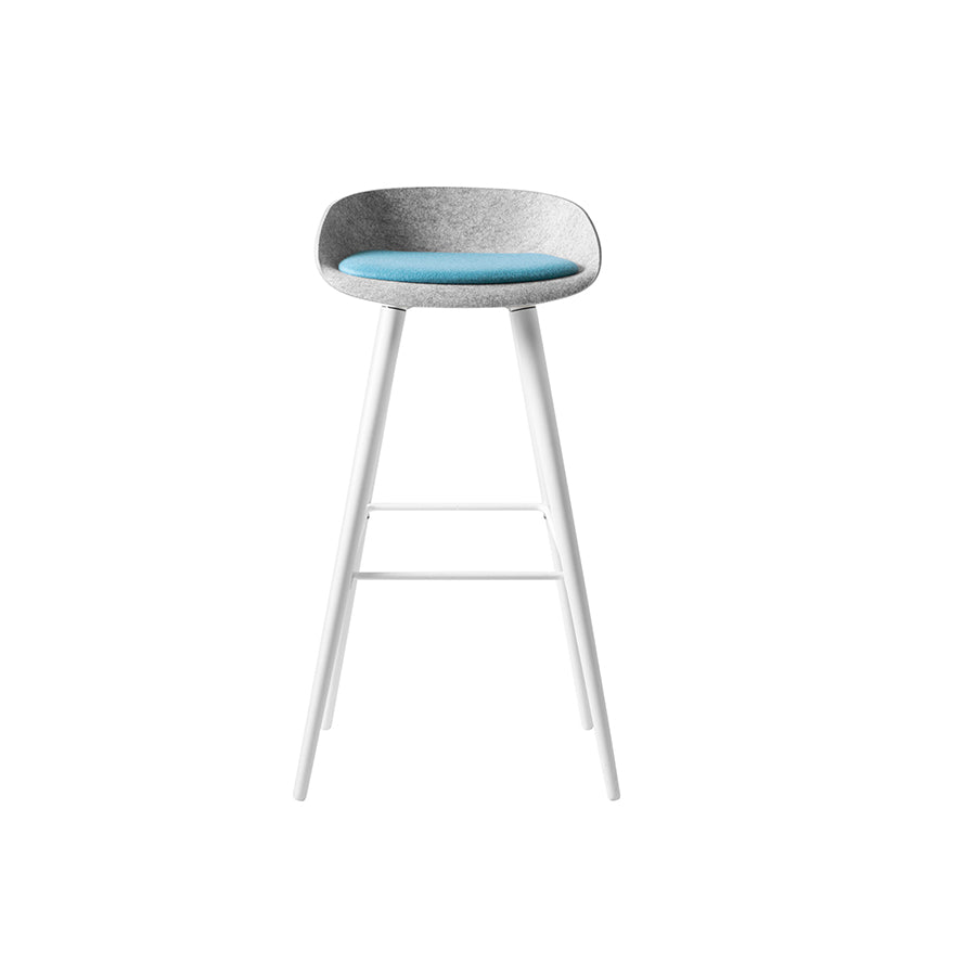 Felt High Metal Wooden Frame Barstool