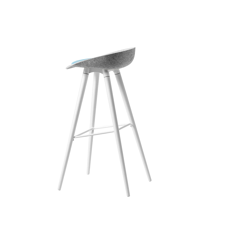 Felt High Metal Wooden Frame Barstool