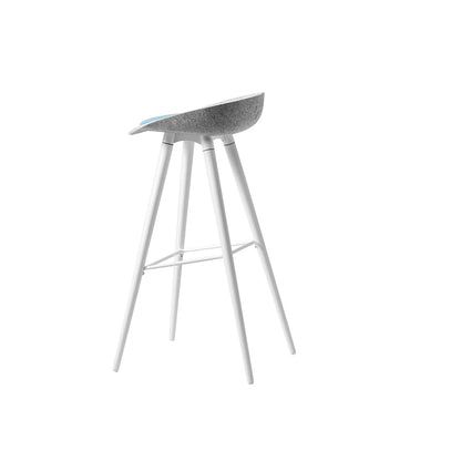 Felt High Metal Wooden Frame Barstool