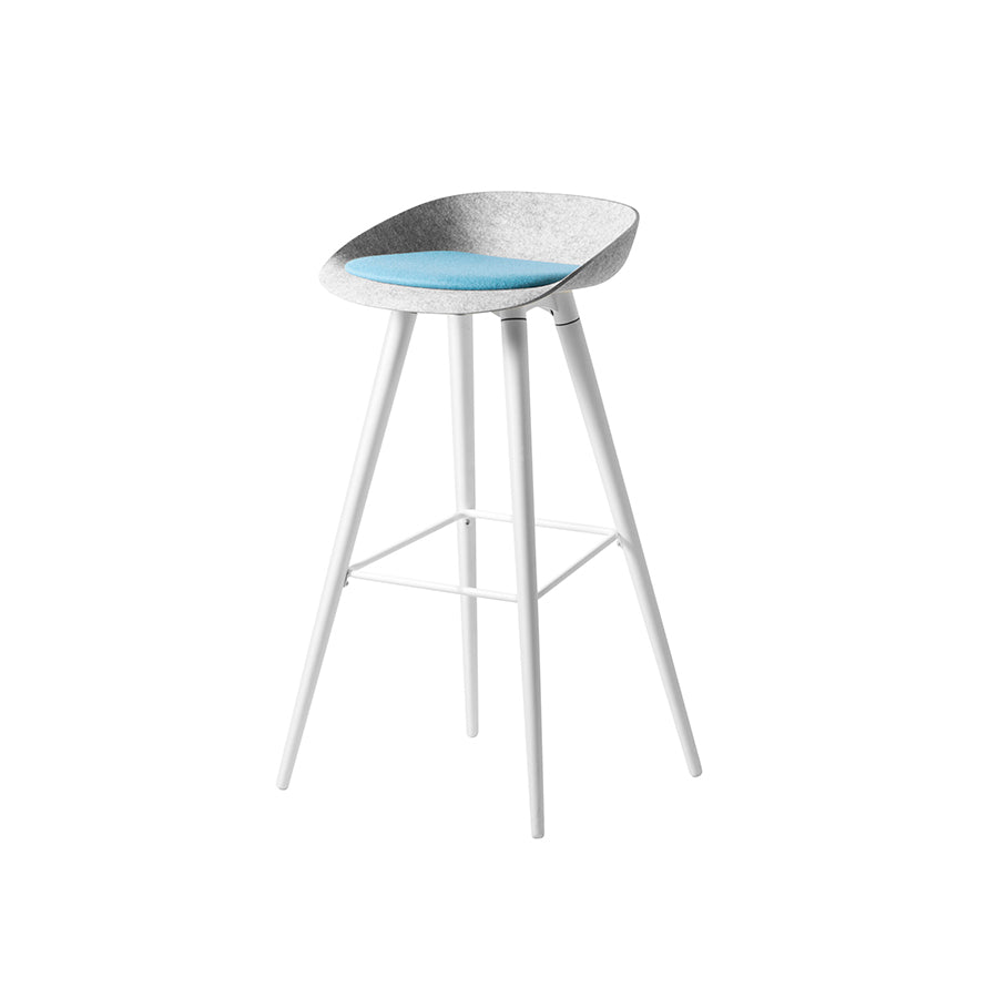 Felt High Metal Wooden Frame Barstool