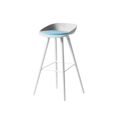 Felt High Metal Wooden Frame Barstool
