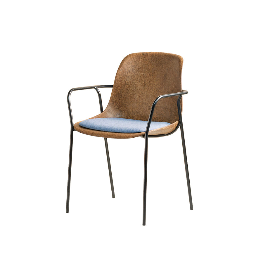 Hemp Fine Arm Chair with Upholstered Seat