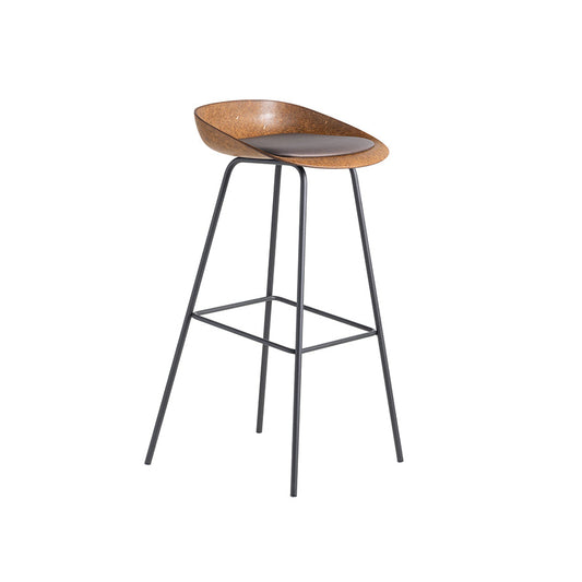 Hemp High Barstool with Upholstered Seat
