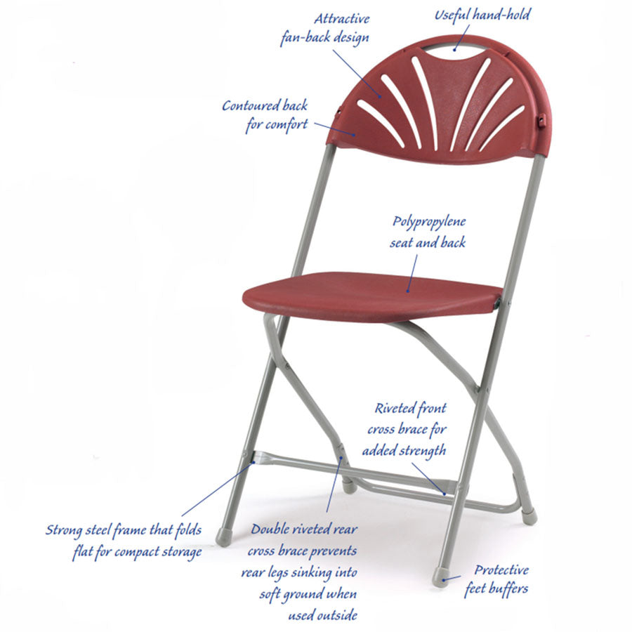 2000 Classic Lightweight Folding Chair Burgundy Spec CF40010