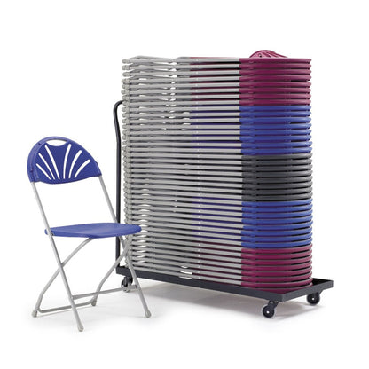 2000 Classic Poly Folding Chair Package (40x Chairs - 2x Straps - 1x Trolley)