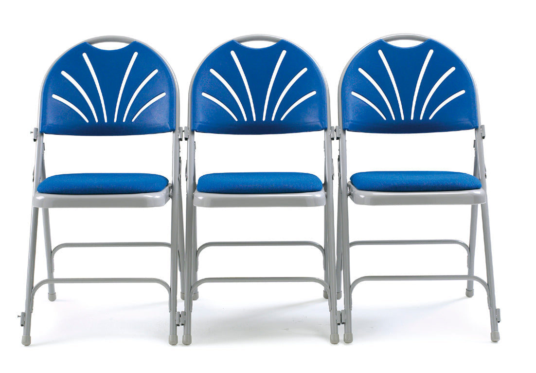 2600 Comfort Back steel Folding Chair with Upholstered Seat Package (36x Chairs - 1x Trolley)