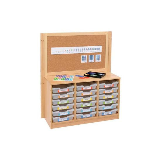 Rs 3 Bay A4 18 Shallow Clear Tray Unit With Cork/Drywipe Divider
