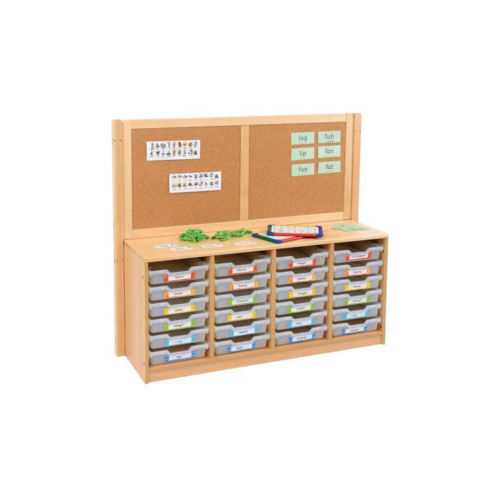 Rs 4 Bay A4 24 Shallow Clear Tray Unit With Cork/Drywipe Divider