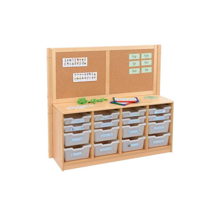 Rs 4 Bay A4 8 Deep/ 8 Shallow Clear Tray Unit With Cork/Drywipe Divider